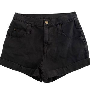 BDG Shorts Women 26 Black Roll  Up Hot Pants Cuffed 5-Pocket Denim‎ Shorties